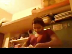 Indian Housewife Dressing Up After Shower