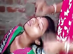 Indian-village-girl-shaping-eyebrows